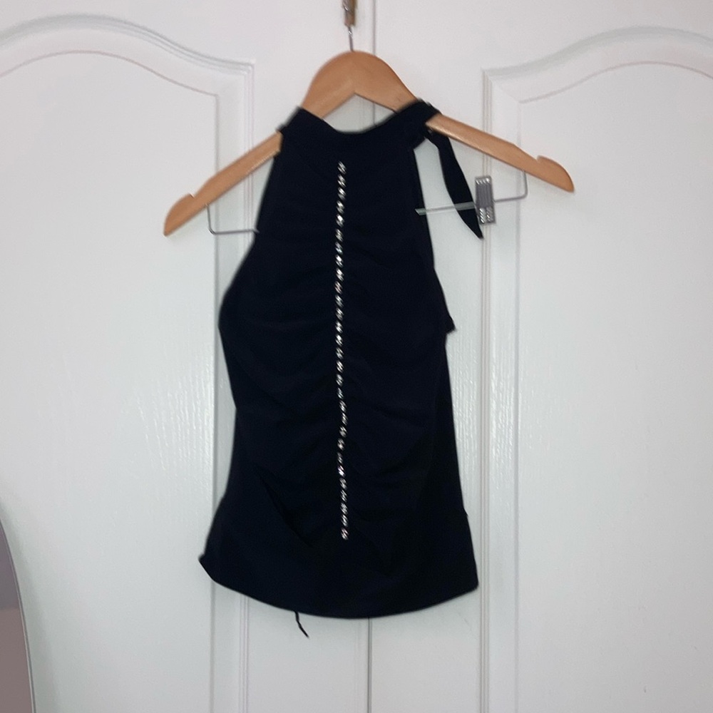 Black Tank top woth rhinestone design